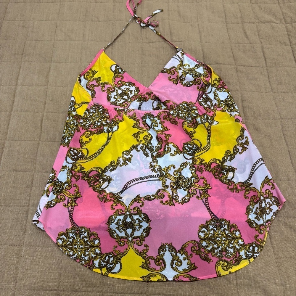 Victoria's Secret Halter Top Blouse Backless  100% Silk VS Size XS Pink - Picture 6 of 7